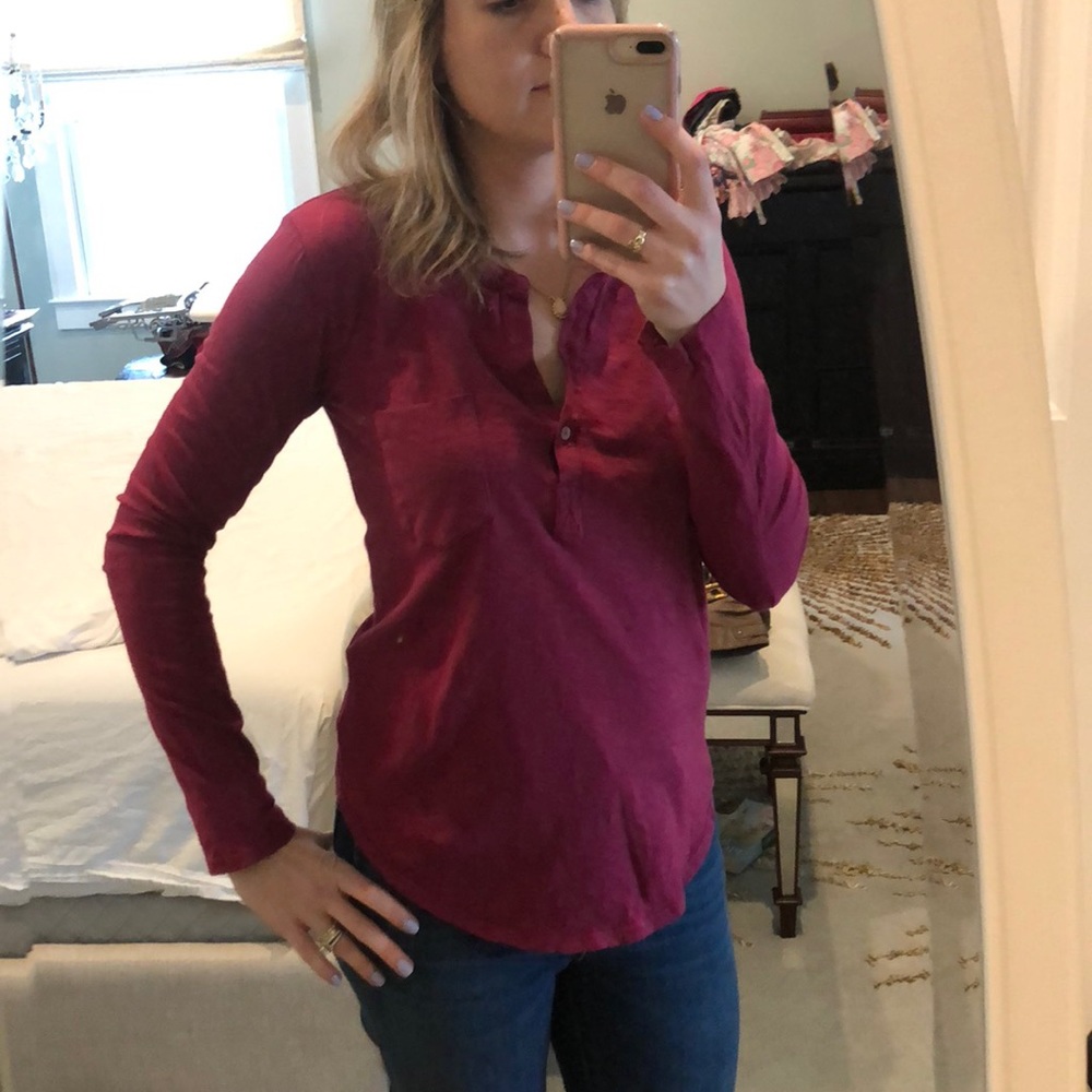 Anthropologie V Neck Long Sleeve Tee
